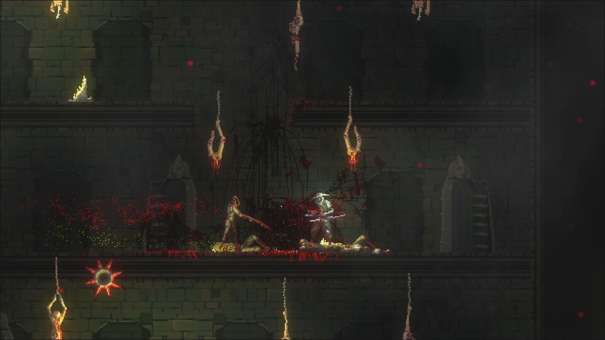 角色在高速移动中留下残影，正在进行空中连击