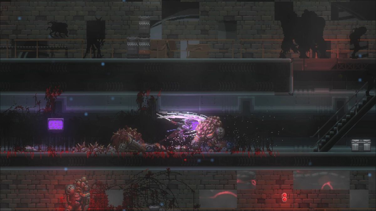 记忆碎片收集动画，破碎影像中浮现模糊人脸与实验场景