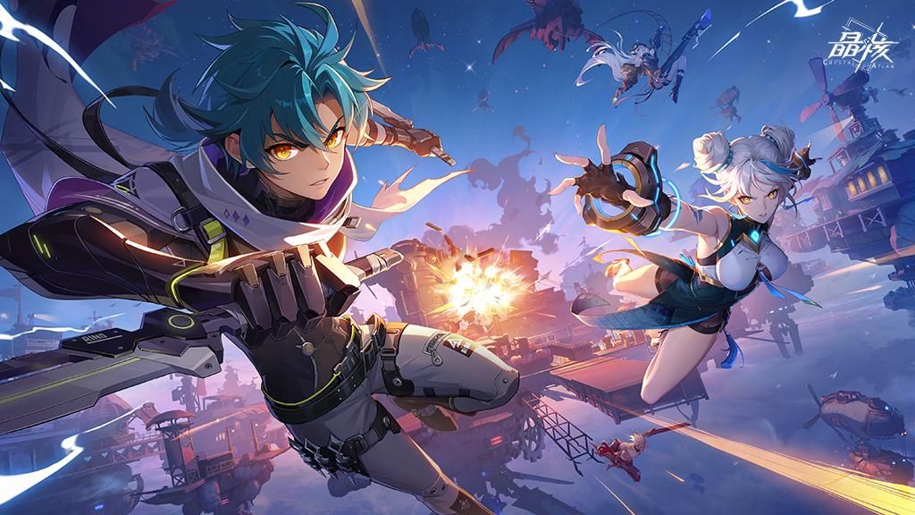 影武者职业战斗画面，角色在空中施展多段连击，刀光闪烁，特效华丽