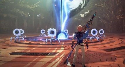 想象次元中出现四个裂隙，其中仅一个为真实出口，周围有蓝色虚影提示