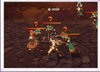 守护蒂娜事件场景，角色在燃烧的废墟中围绕蒂娜战斗，红色亡魂漂浮在空中试图靠近