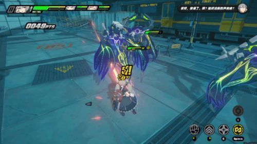 游戏中角色施展连招反击怪物的战斗画面，镜头慢放突出动作细节