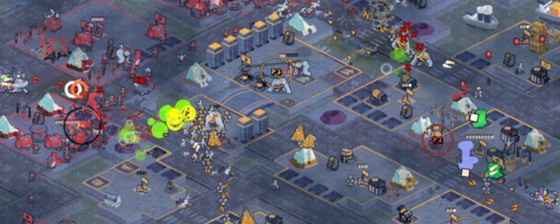 《桌面战争：兵团乱斗》游戏主界面展示，战场为桌面风格，棋盘式地图上布满迷你士兵与防御塔