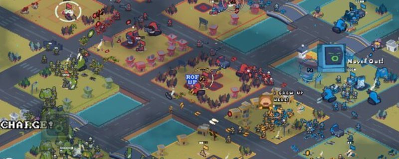 《桌面战争：兵团乱斗》游戏主界面展示，战场棋盘风格明显，单位排列整齐，具有浓厚的策略对战氛围