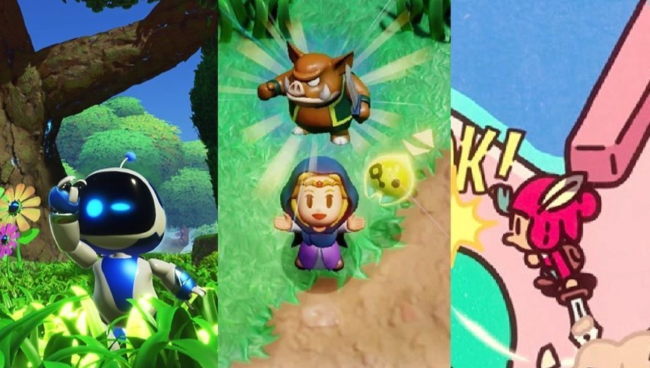 《塞尔达传说：智慧的再现》游戏封面，林克与塞尔达公主并肩站立，背景为神秘浮空岛屿，光影梦幻