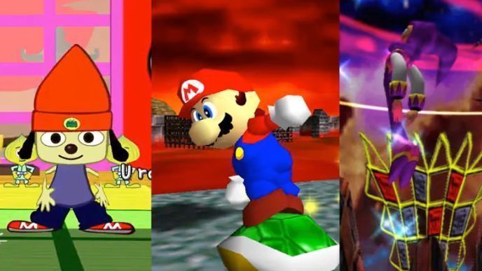 对比图左侧为《塞尔达：智慧的再现》游戏场景，右侧为《宇宙机器人》 gameplay，展现两种风格迥异但同样精致的设计美学