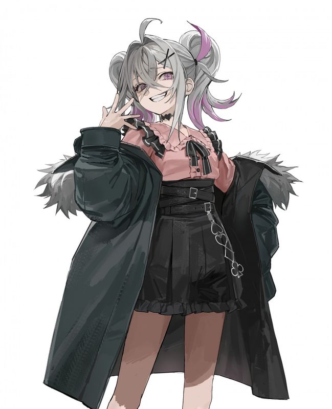 主角濑名原明日叶立绘：红发少女身穿皮衣，手握扑克，眼神桀骜