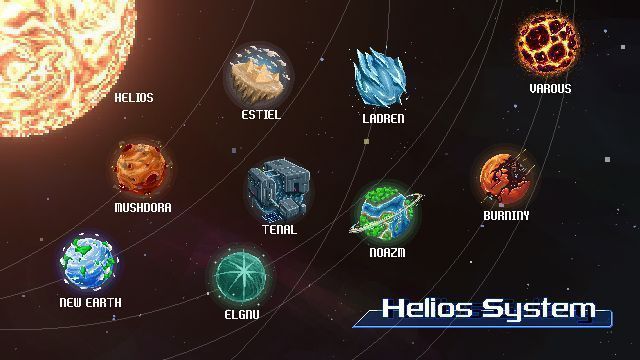 游戏世界地图展示赫利俄斯星系的九大行星，各具特色的地貌与环境