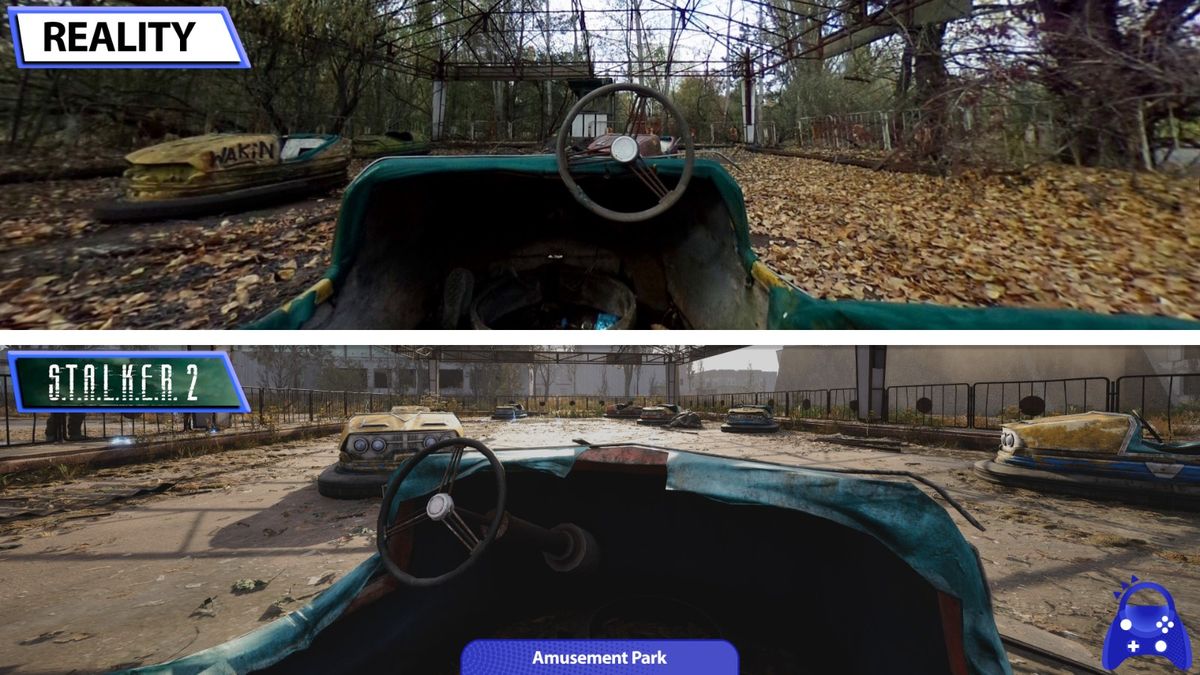 游戏中酒店入口还原，光影与植被逼真