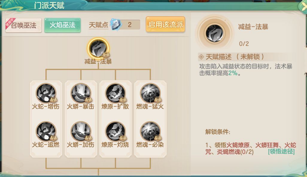 技能树界面展示，多个招式节点以连线方式呈现，突出技能间的关联与解锁路径