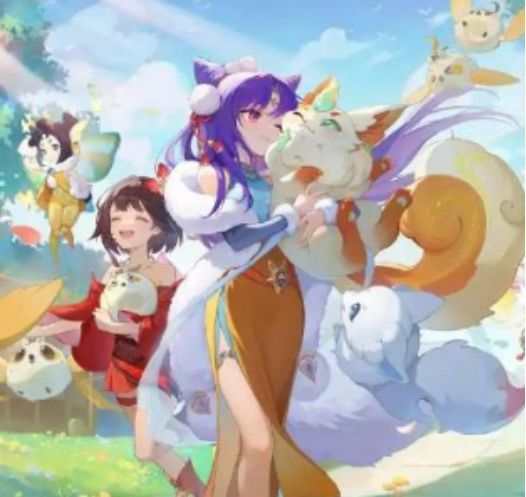 画里乾坤活动界面展示，玩家角色进入画卷世界，周围漂浮着灵气符文与任务图标