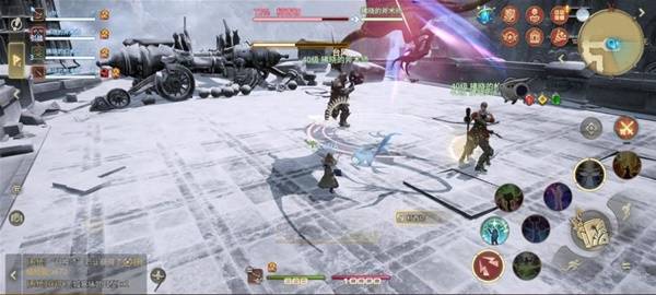 两股台风从场地边缘向中央推进，路径上留下风暴痕迹，玩家需跳跃躲避