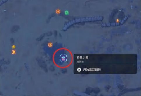 游戏内钓鱼界面特写，显示鱼线张力与操作提示，界面科技感十足