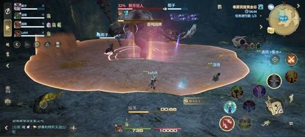 战斗尾声，数币巨人倒地消失，队伍成员站在胜利标记旁庆祝，画面充满成就感