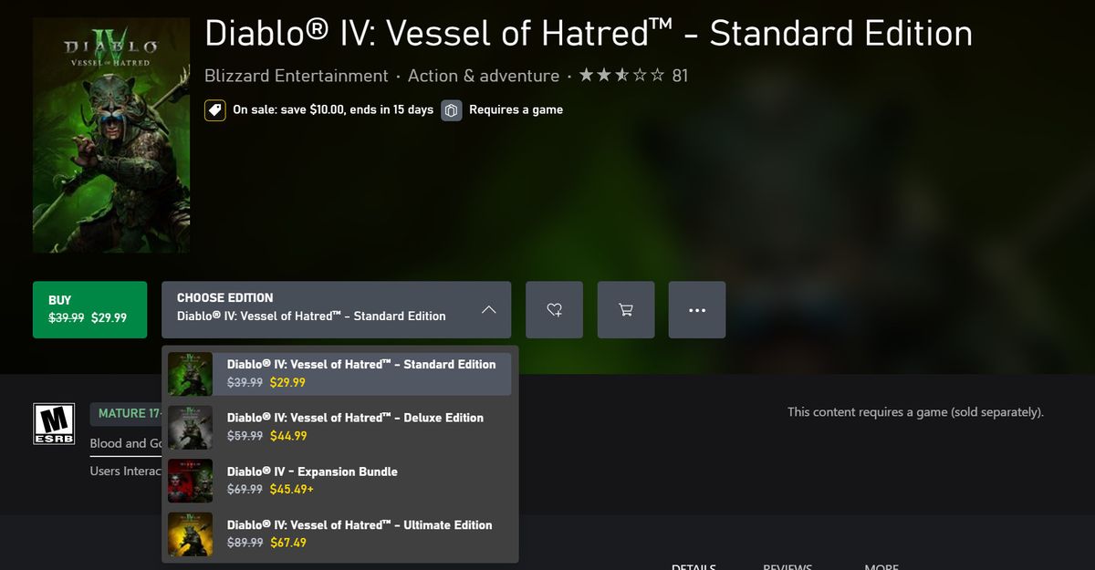 玩家在论坛讨论《暗黑破坏神4》资料片快速打折的截图，评论区情绪激烈