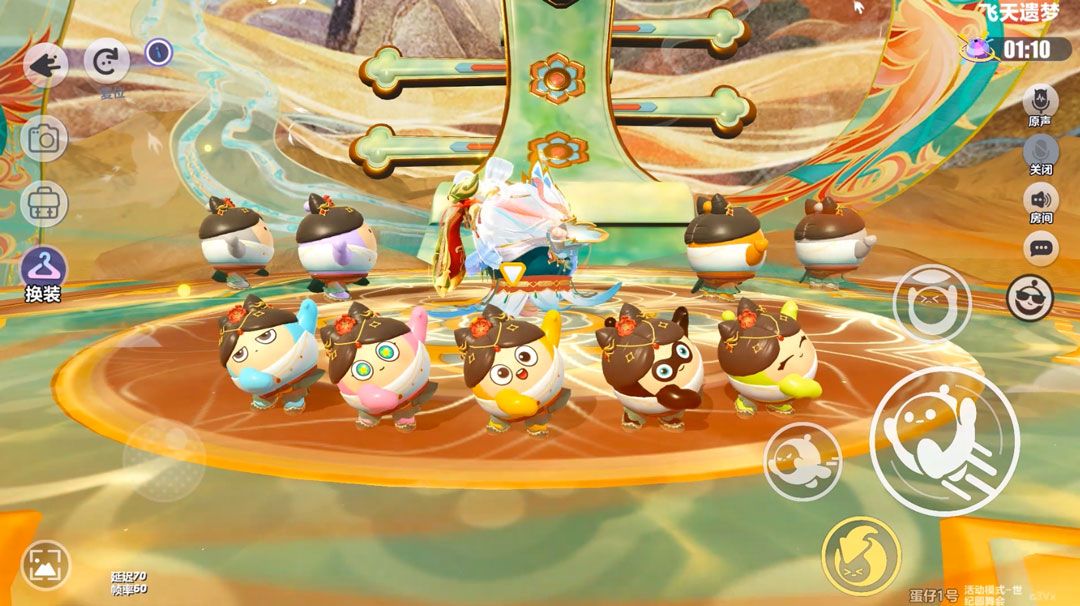 飞天舞姬莲若在空中翩翩起舞，身后是敦煌风格的壁画背景与金色光环