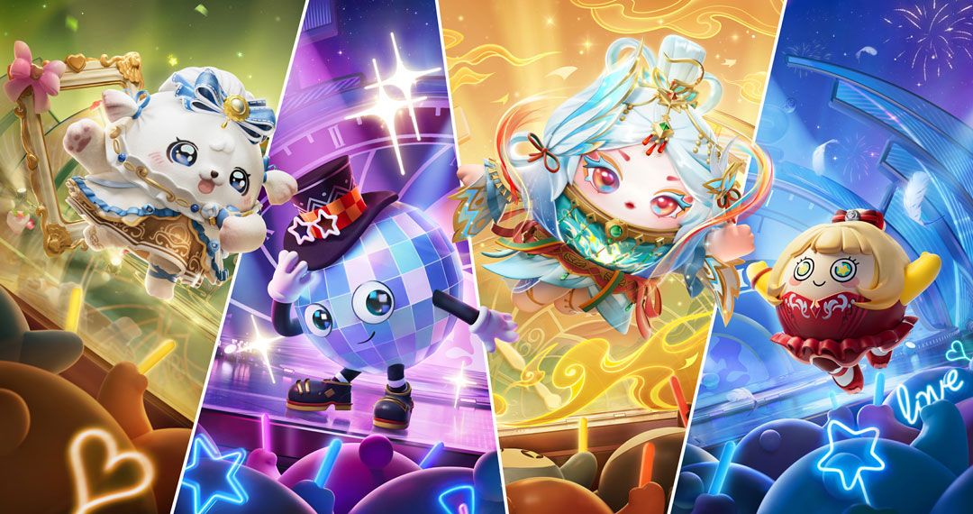 三位新盲盒角色并列展示：飞天舞姬、宫廷舞者与爵士舞者，各具特色