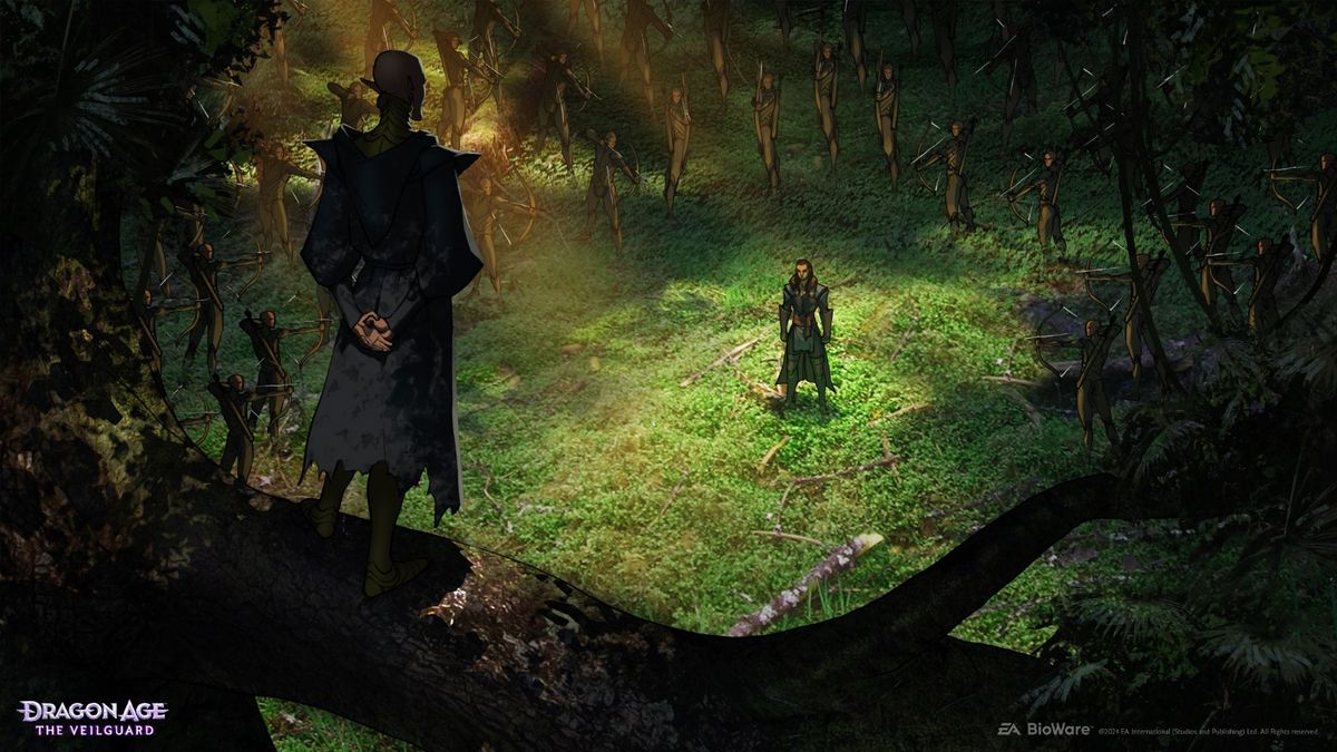 索拉斯站在高台上召唤神祇，能量漩涡在空中形成，光影交错