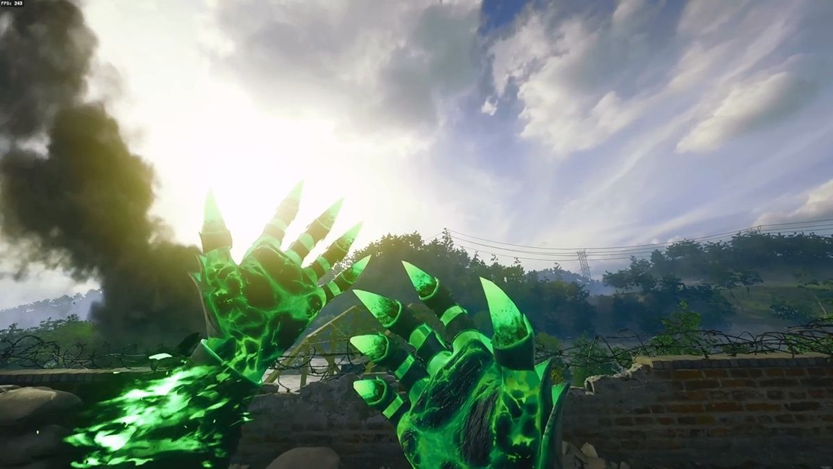 龙骑士皮肤在水下地图的表现，铠甲散发幽绿色光芒