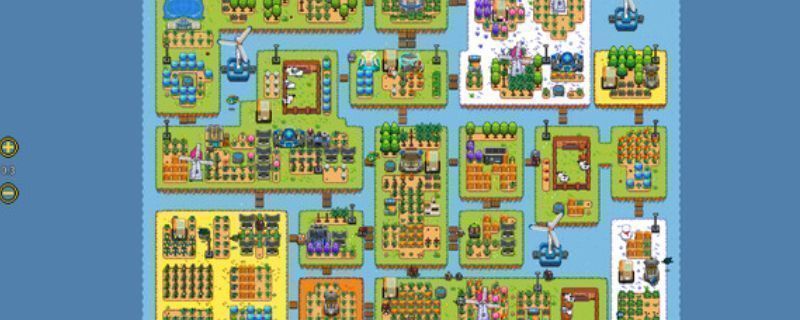 《海岛机器人农场》游戏主界面展示，画面中可见机器人在田园中劳作，背景为阳光明媚的海岛风光