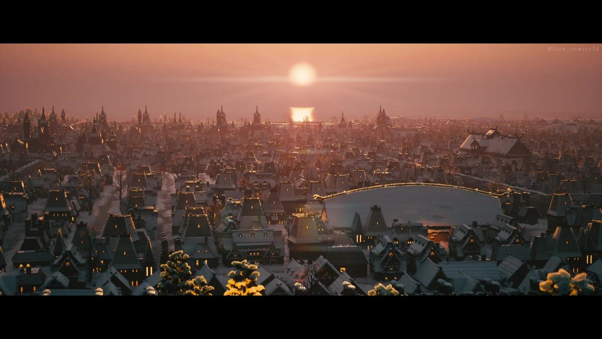 室内场景展示，木制家具细节丰富，火光摇曳产生动态阴影