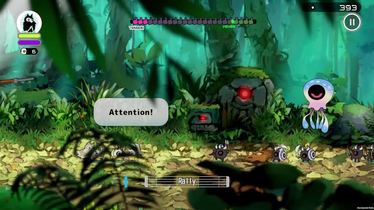 四名玩家合作战斗画面，各自操控不同Cobun单位，界面显示同步节奏条