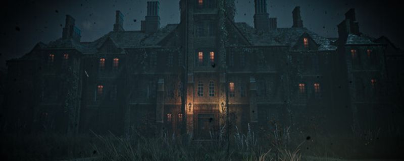 《Quadrofriend》游戏主视觉图，昏暗走廊中主角背影孤立，前方隐约可见扭曲人影，氛围压抑