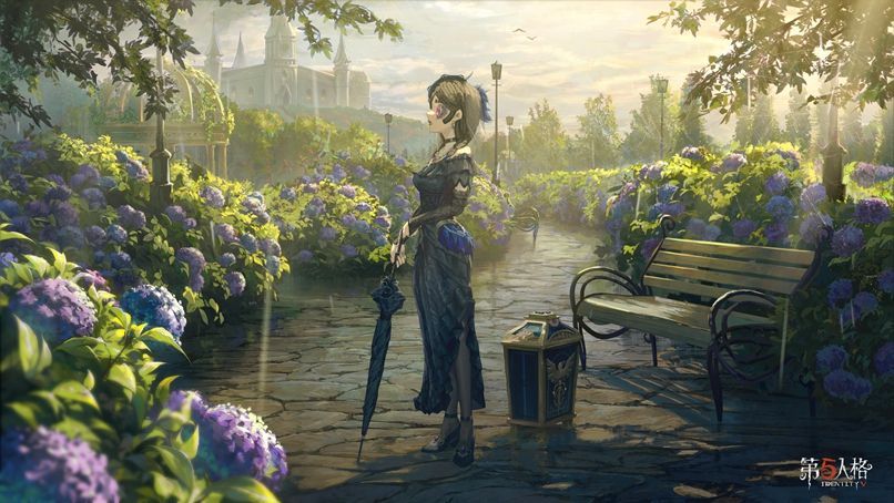 《第五人格》芒种线下活动现场全景，人潮涌动，装饰充满节气氛围与庄园哥特风格