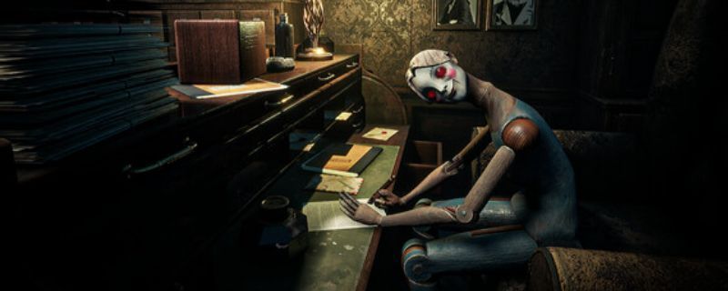 《Quadrofriend》游戏主视觉图，昏暗场景中一名模糊人影伫立，周围布满诡异涂鸦与扭曲几何图形