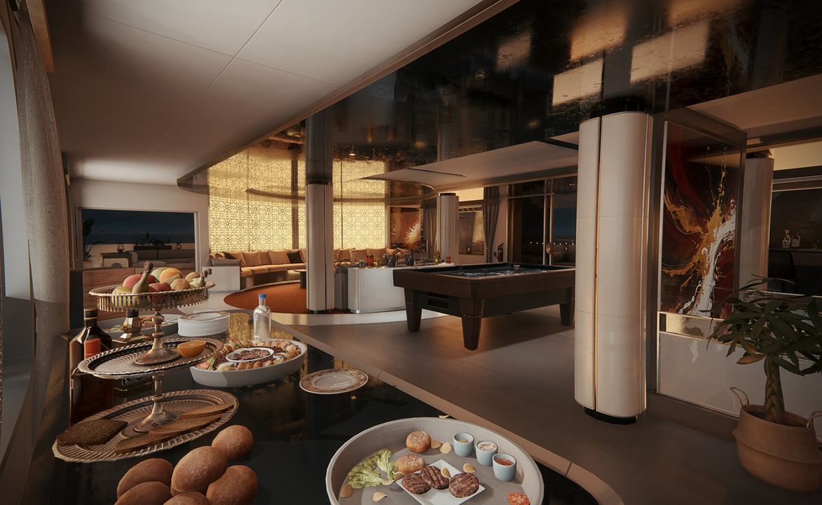 特警队员在昏暗的室内持枪推进，墙上有潮湿水渍和涂鸦，战术手电照亮角落