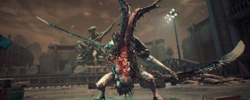 《剑星》游戏主视觉图，主角伊芙身穿战斗服，背景为未来都市废墟，光影效果极具科幻感