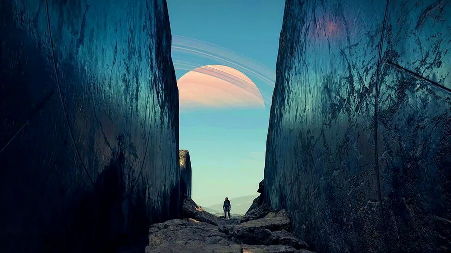 游戏界面截图，显示任务日志与星图系统，界面科技感十足，标注多个未探索星球与任务标记