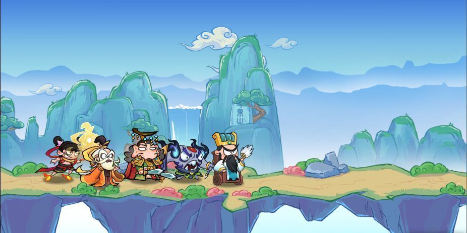 五人阵容站位图，哪吒位于最前排中央，其余角色按输出与辅助位置分布