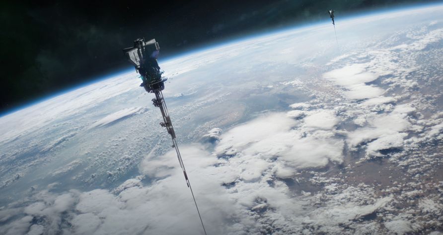 游戏内花园星改造工程蓝图界面，展示多个科技模块，包括磁场装置、气候阵列、地核发电机等