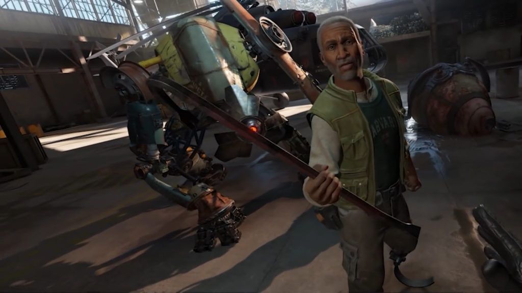 开发团队在白板前讨论游戏设计的镜头，墙上贴满概念图和时间线