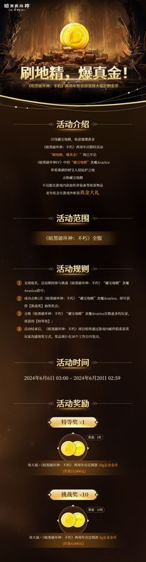 两周年庆定制款足金金币实物图，正面雕刻《暗黑破坏神》经典LOGO与年份数字，背面为威斯特玛徽记，细节精致，彰显尊贵