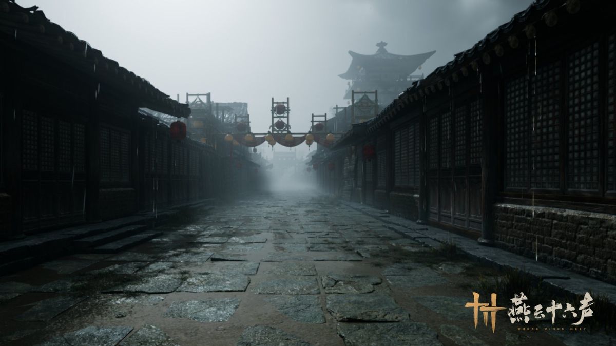 角色在雪地中行走，脚印与环境互动细节清晰