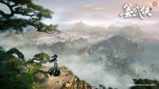 《墨武侠》端午主题活动宣传图，画面中龙舟穿梭于山水之间，角色身着古风服饰庆祝节日