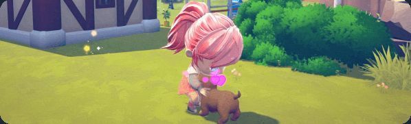 玩家抱着一只小猫坐在门前台阶上，画面温馨治愈