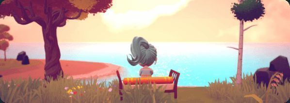 游戏设置界面展示自动钓鱼功能开启状态，角色正在湖边自动垂钓