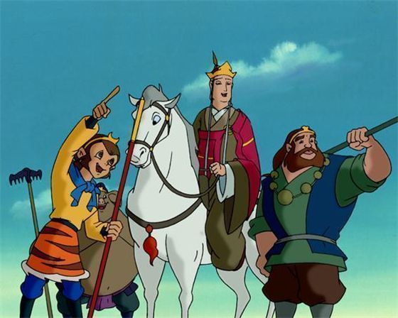 游戏内新场景“灵山脚下”实机画面，古刹林立，祥云缭绕，NPC造型还原动画风格