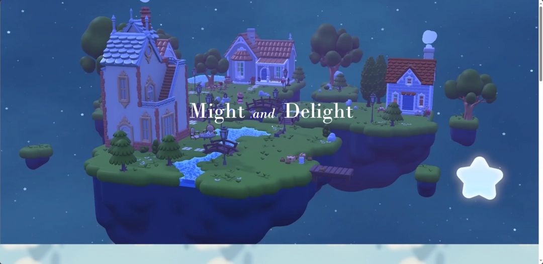 《汀可镇》官网页面截图，展示游戏介绍与艺术风格图集，界面简洁清新