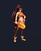 女格斗家使用冰棒拳套，紫色渐变设计，动作姿态动感十足