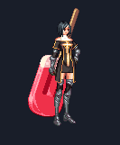 女圣职者使用粉色冰棒权杖，整体造型温柔甜美