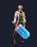 枪剑士武器呈现冰棒条纹，机械结构与甜品元素巧妙结合