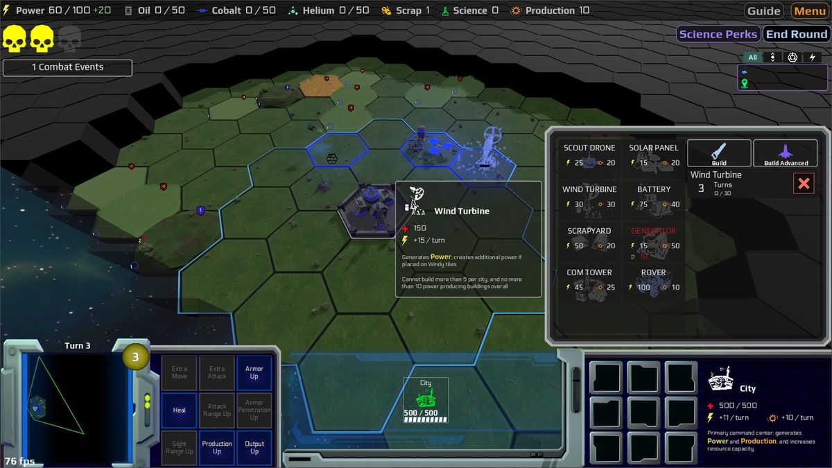 游戏内战略地图界面，显示玩家控制区域与敌方AI势力范围的对峙局势