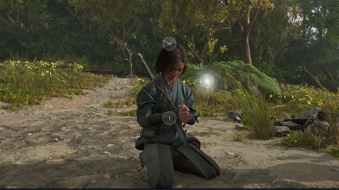 玩家正在进行高阶冥想，屏幕扭曲晃动，按键提示已消失，仅剩模糊光圈指引操作节奏