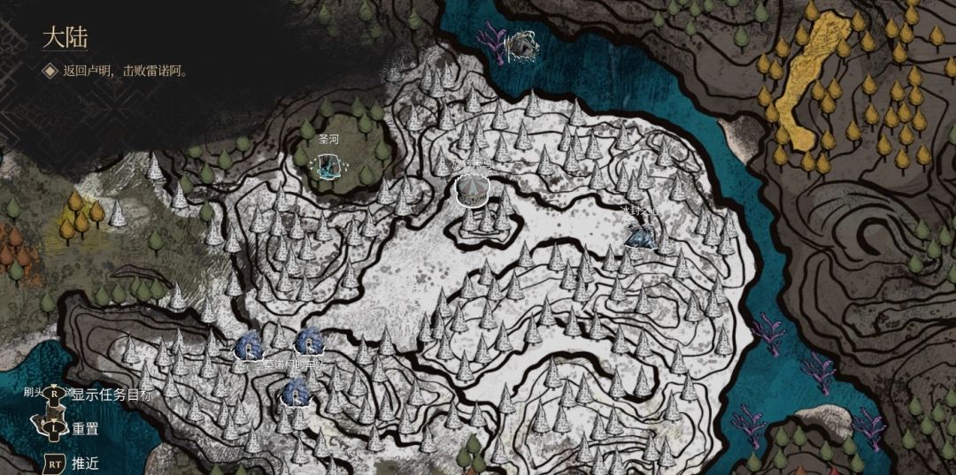 地图右侧标注冰封之心入口位置