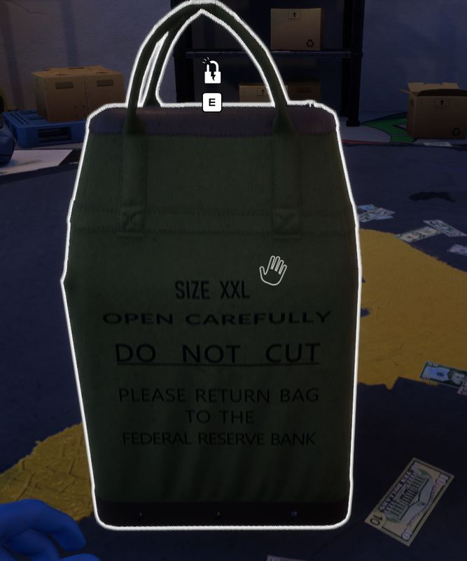 五个包裹全部被划破后散落在地面的残片，布料与纸张散落一地