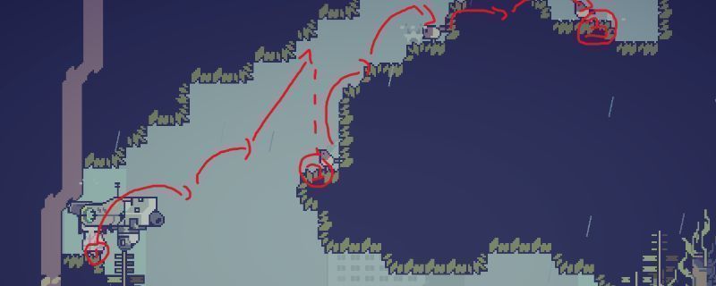 多洛可小镇地图左侧跳跳乐起点区域全景，展示弯曲与直线路径交错的平台布局